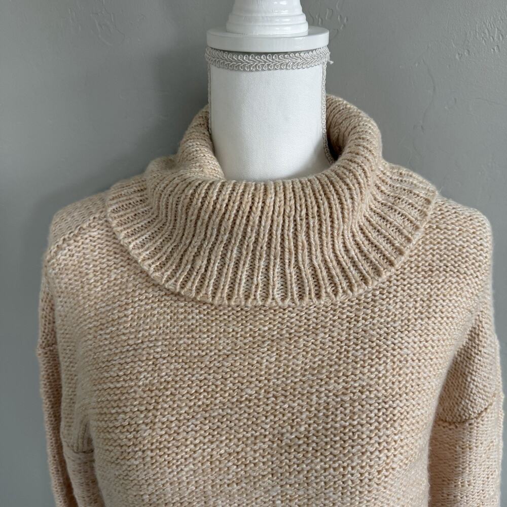 Haven Well Within Marled Turtleneck Sweater Woman’s Size S Beige Chunky Knit - Picture 4 of 10